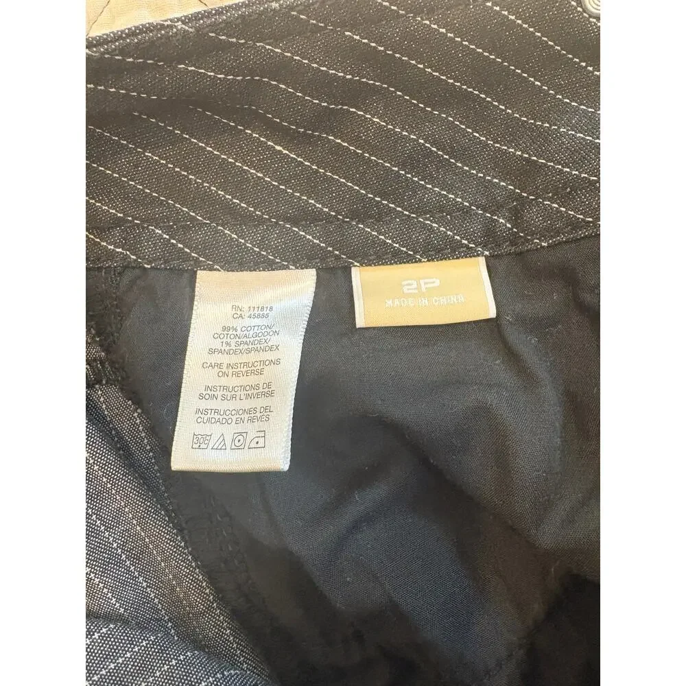 Michael Kors Low Rise Wide Leg Dark Gray Denim Size 2p